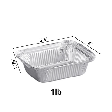 1Lb Oblong Pan 5.5" x 4" Disposable Aluminum