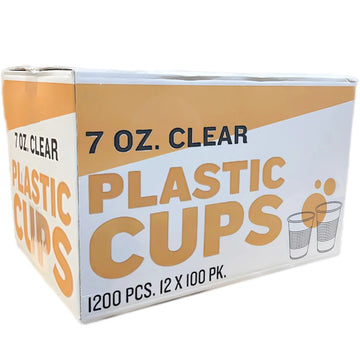 *WHOLESALE* 7oz Plastic Light weight Clear Everyday Cups 1200 ct.