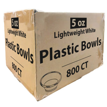*WHOLESALE* 5oz White Dessert Bowls Lightweight Plastic 800/case
