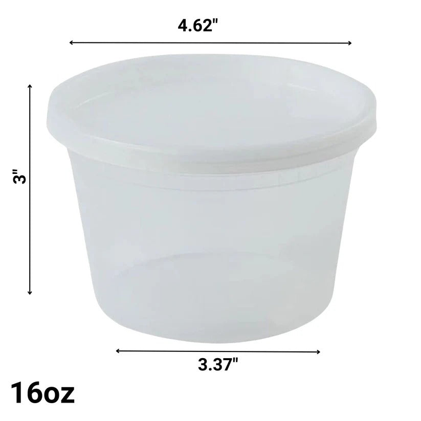 72 Pcs-COMBO Heavy Weight 24pcs each Deli Containers 8oz 16oz 32oz Disposable Plastic