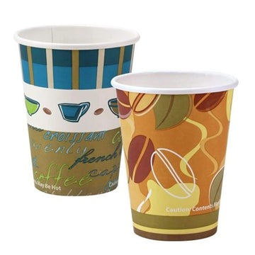 12oz Paper Cup Coffee Bean Pattern Hot Cold