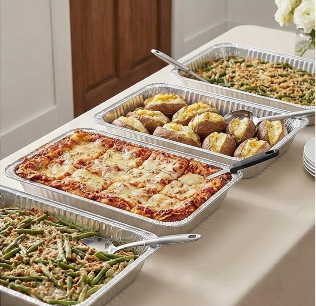 Heavy Duty Aluminum Foil Pans, 35 Pack, Full Size Deep 9x13 Inch, Rectangular, Disposable Steam Table Pans, Oven & Grill Safe half deep